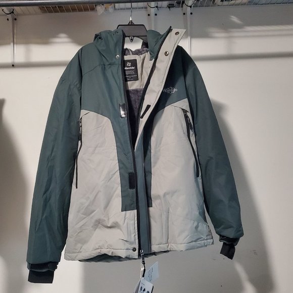 NWT Wantdo Men's Waterproof Winter Ski Jacket Gray/Green Coat Size M $250 N81 - Picture 1 of 2